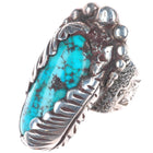 sz7 Chief Shatka Bear Step Vintage Sterling silver ring with turquoise