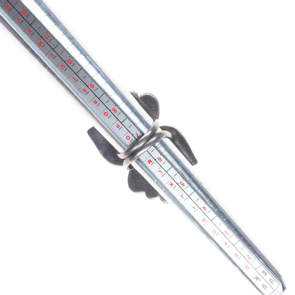 sz7 Large vintage Navajo sterling silver two stone turquoise feather ring