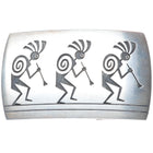 Ramon Dalangyawma Hopi Overlay Kokopelli dancers sterling silver belt buckle