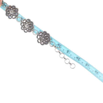 42" Vintage Southwestern/Navajo sterling silver deep stamped link concho belt