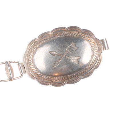 29.5" c1940's Vintage Navajo/Fred Harvey Era sterling silver stamped concho belt