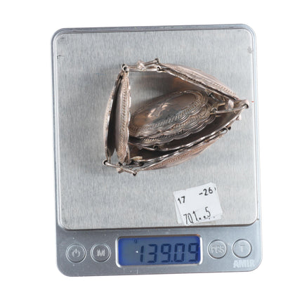 29.5" c1940's Vintage Navajo/Fred Harvey Era sterling silver stamped concho belt