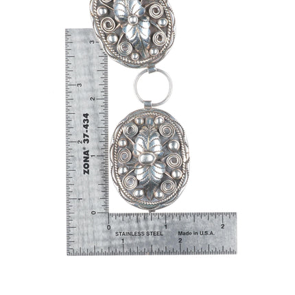 36" Gilbert Adeky Navajo vintage sterling silver feather link concho belt