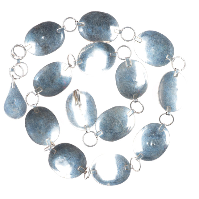 36" Gilbert Adeky Navajo vintage sterling silver feather link concho belt