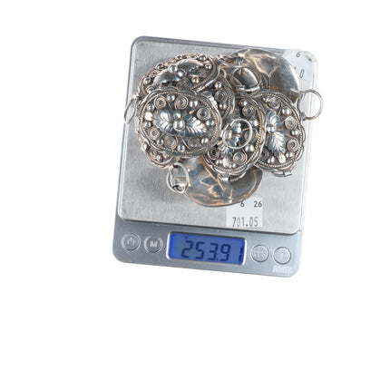 36" Gilbert Adeky Navajo vintage sterling silver feather link concho belt