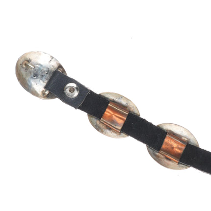 42" Vintage Navajo sterling silver slim hand stamped concho belt