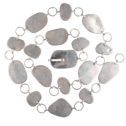 44" Vintage Navajo sterling silver turquoise link concho belt Running Bear shop