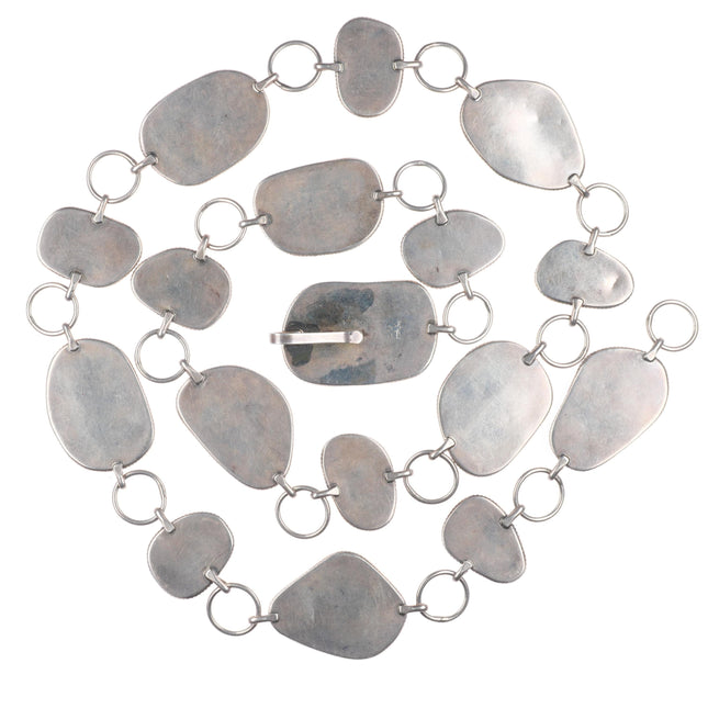 44" Vintage Navajo sterling silver turquoise link concho belt Running Bear shop