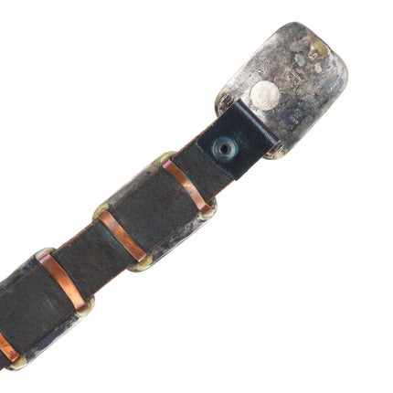 40" Clifford Monroe Navajo hand stamped vintage sterling silver concho belt