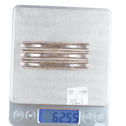 6.7" c1940 Vintage Navajo  twisted wire arrow stamped wide band cuff bracelet