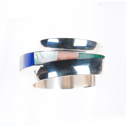 6.5" Frank Carrillo Laguna Sterling silver Sugilite, Coral, opal cuff bracelet