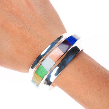 6.5" Frank Carrillo Laguna Sterling silver Sugilite, Coral, opal cuff bracelet