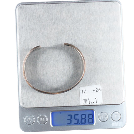 6" Vintage Zuni sterling silver fishscale turquoise inlay cuff bracelet