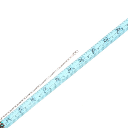 Donnie & Lenora Dosedo Zuni sterling silver turquoise petit point bib necklace