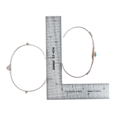 6.2" Vintage Navajo sterling silver turquoise/sugilite cuff bracelet lot