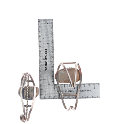 6.2" Vintage Navajo/Zuni sterling silver turquoise/Onyx cuff bracelet lot