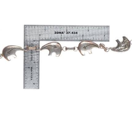 6.5"-8" Vintage Southwestern sterling silver Kokopelli/Bear link bracelets lot