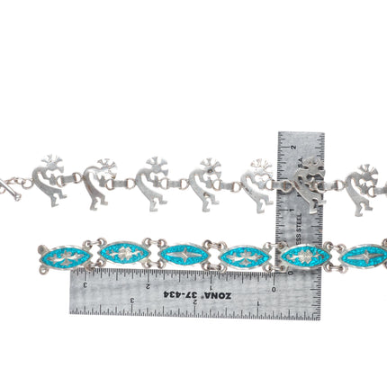 6.5"-8" Vintage Southwestern sterling silver Kokopelli/Bear link bracelets lot