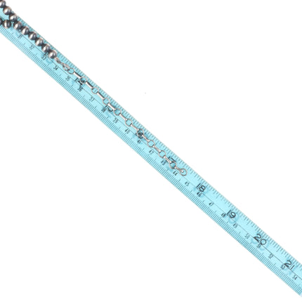 Alfred Martinez Navajo sterling silver beaded pendant necklace with nice turquoise