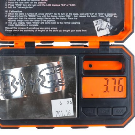 6.5" Willie Yazzie Navajo vintage sterling silver thunderbird cuff bracelet