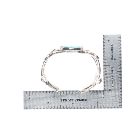 5.8" Chief Shatka Bear-Step sterling silver high grade turquoise cuff bracelet
