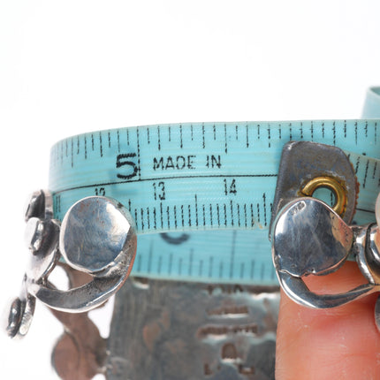 5.8" Chief Shatka Bear-Step sterling silver high grade turquoise cuff bracelet