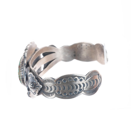 6.75" Lorenzo Juan Navajo sterling silver Royston turquoise cuff bracelet