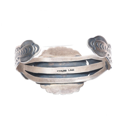 6.75" Lorenzo Juan Navajo sterling silver Royston turquoise cuff bracelet