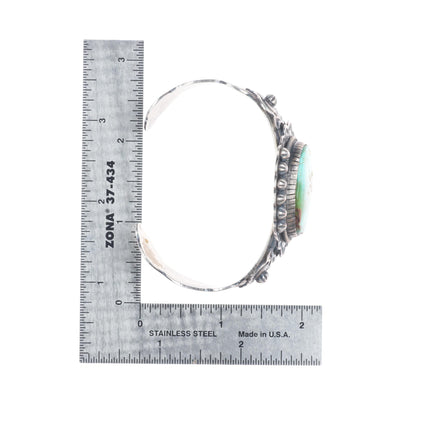 6.75" Lorenzo Juan Navajo sterling silver Royston turquoise cuff bracelet