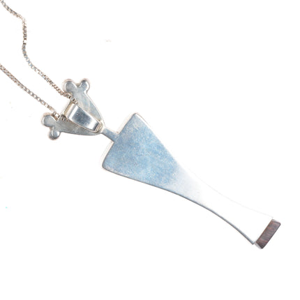 Sherian Honhongva Hopi sterling silver turquoise/coral/ironwood kachina pendant