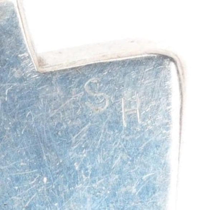 Sherian Honhongva Hopi sterling silver turquoise/coral/ironwood kachina pendant