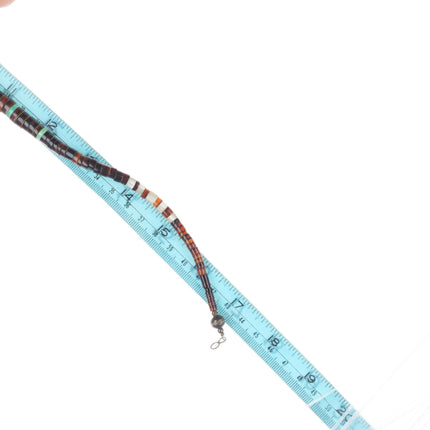 Vintage Santo Domingo/Kewa sterling silver turquoise beaded heishi necklaces