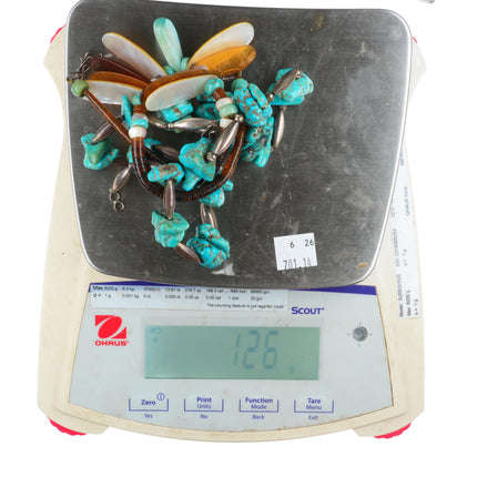 Vintage Santo Domingo/Navajo sterling silver turquoise beaded heishi necklaces