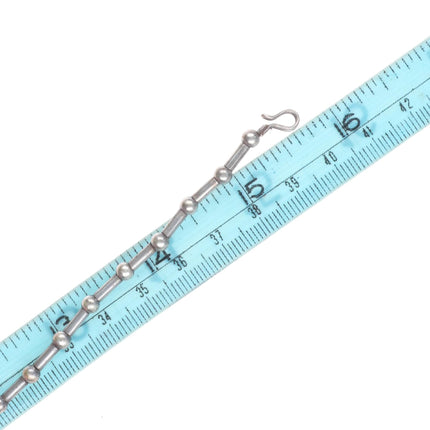 15.5" Penketewa Zuni vintage sterling silver beaded pendant necklace