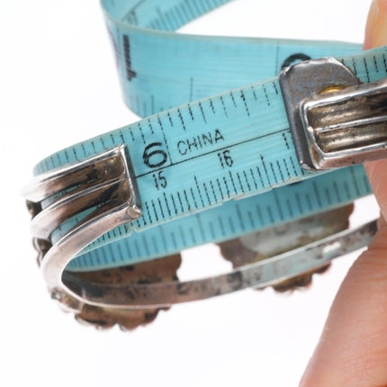 6.7" Vintage Navajo Sterling silver high grade turquoise cuff bracelet