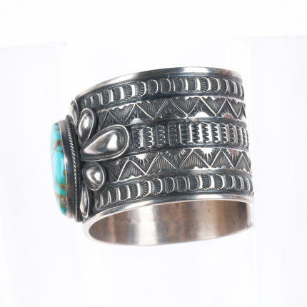 6.5" Andy Cadman Navajo high grade turquoise sterling silver cuff bracelet