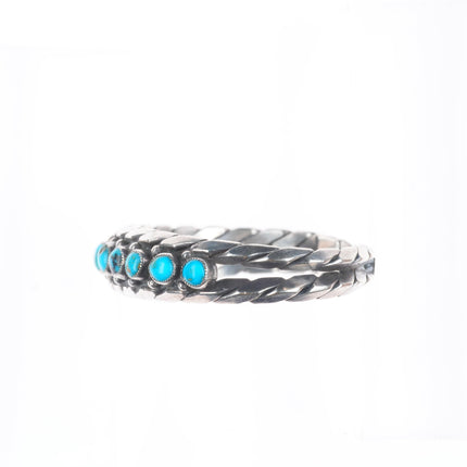 6" c1930's Zuni sterling silver high grade snake eye turquoise cuff bracelet