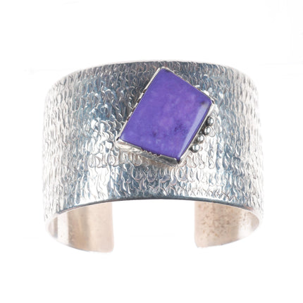 6.2" Darrell Jumbo Navajo sterling silver modernist charoite cuff bracelet