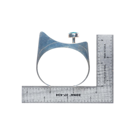 6" Harry Chavarria Santa Clara sterling silver spiderweb turquoise cuff bracelet