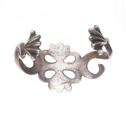 6.1" Vintage Navajo or Zuni cast sterling silver stamped cuff bracelet