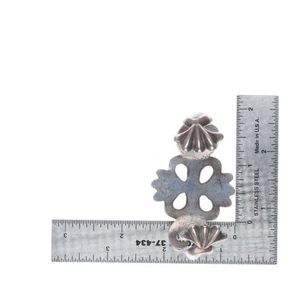 6.1" Vintage Navajo or Zuni cast sterling silver stamped cuff bracelet