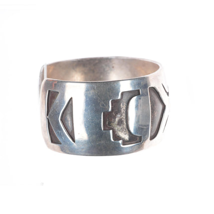 7.25" c1950's Navajo Overlay cuff bracelet in sterling silver