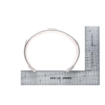 7.25" c1950's Navajo Overlay cuff bracelet in sterling silver