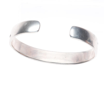 6.4" Vintage Navajo Overlay cuff bracelet slim sterling silver