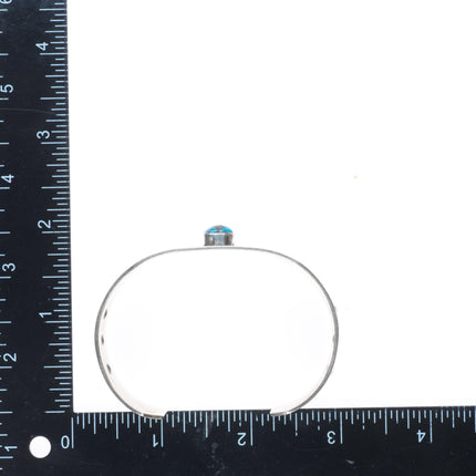 7" Marco Begaye Navajo sterling silver chiseled/stamped turquoise cuff bracelet