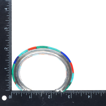 6.5" Ben Nighthorse Campbell Cheyenne sterling silver cobblestone inlay cuff bracelet