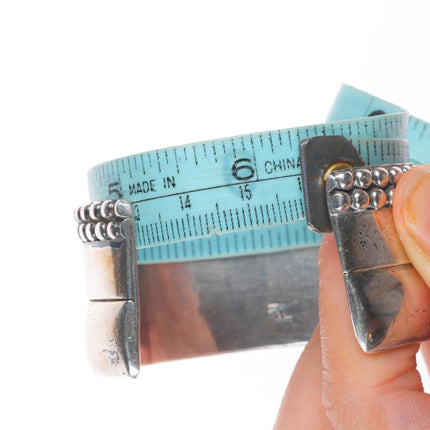 6.25" LP Heavy vintage Navajo sterling silver storyteller cuff bracelet