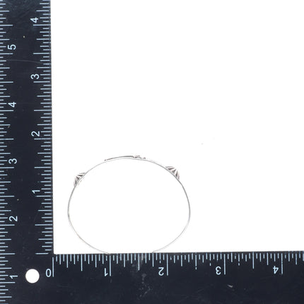 5.75" c1930's Fred Harvey hand stamped Navajo sterling silver dog cuff bracelet