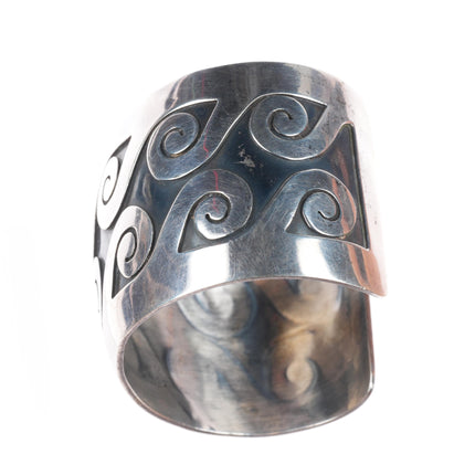 6.75" Lewis Lomay Hopi modernist sterling silver waver/water cuff bracelet