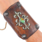 40's-50's Vintage Navajo cast sterling silver Ketoh Bowguard bracelet turquoise